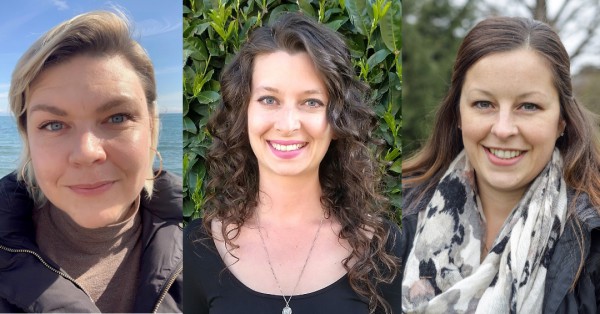 Three Emmanuel College PhD students are recipients of 2023 TST Board of Trustees awards: (left to right) Hilla Lahtinen, Shauna Kubossek and Konnie Vissers.